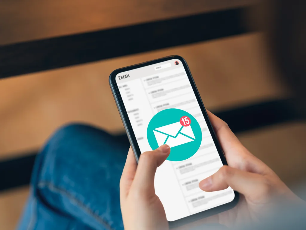 Mobile inbox example showing catchy email titles to increase open rates